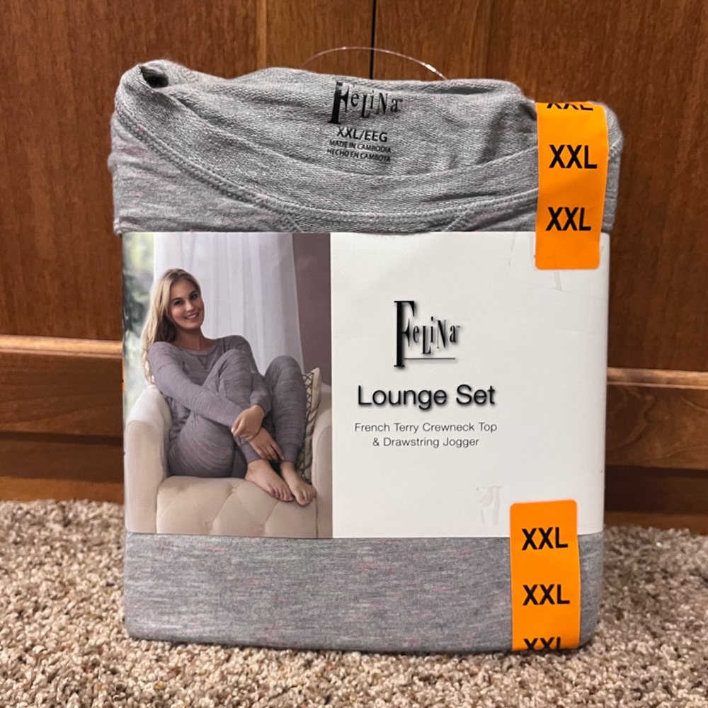 Felina‎ Heather Gray Lounge Set - Cozy Crewneck & Joggers